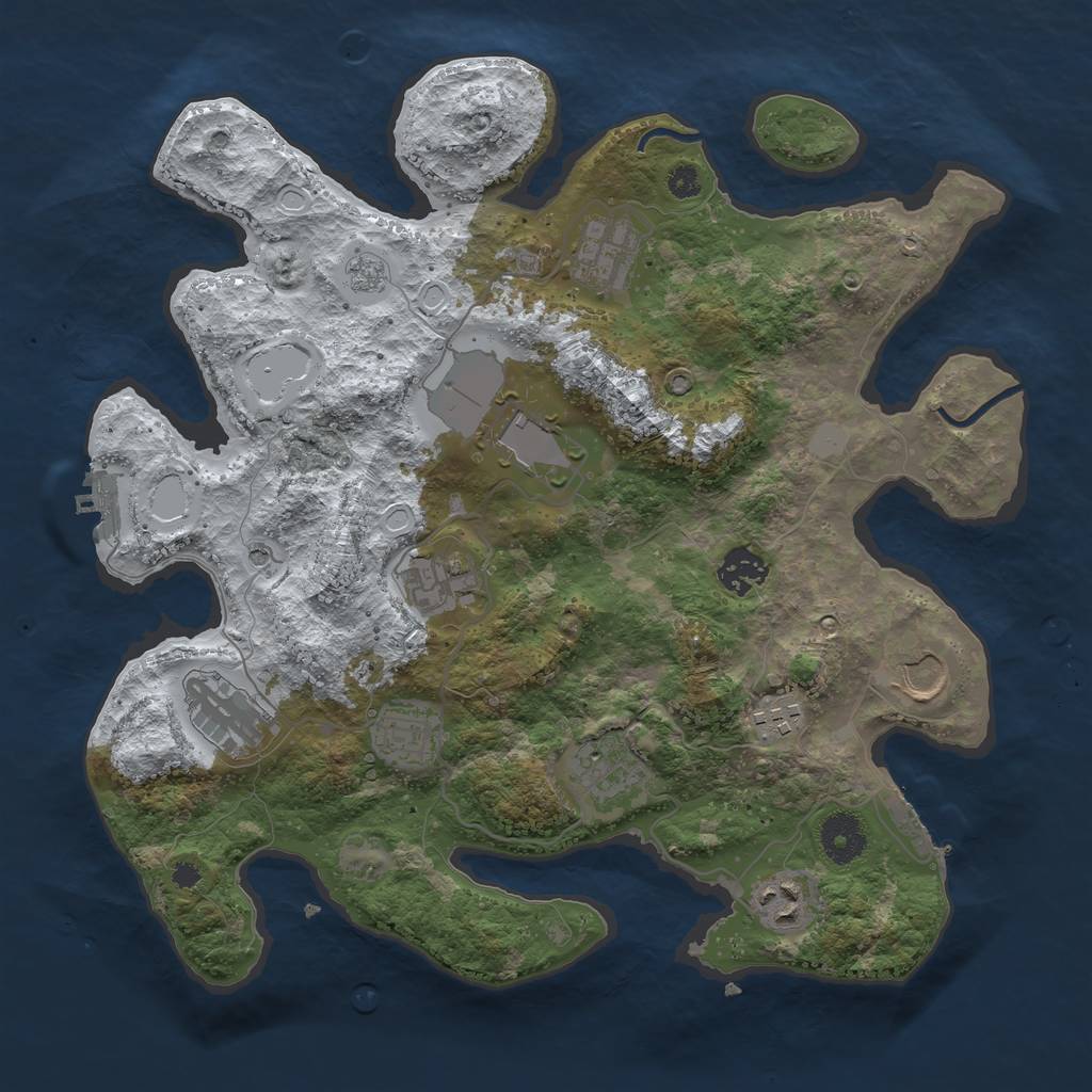 Rust Map: Procedural Map, Size: 3500, Seed: 254314222, 19 Monuments
