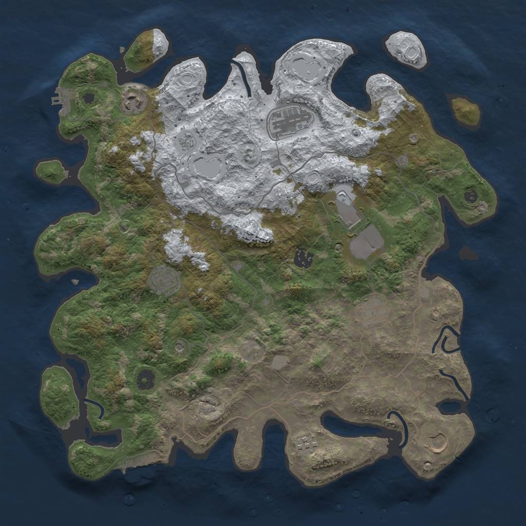 Rust Map: Procedural Map, Size: 4000, Seed: 420187, 17 Monuments