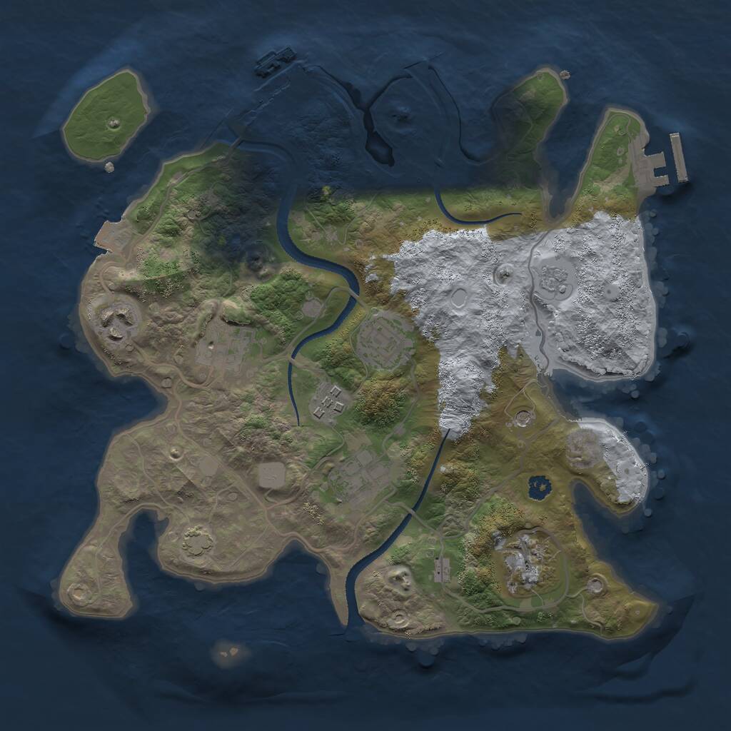 Rust Map: Procedural Map, Size: 3000, Seed: 8172, 12 Monuments