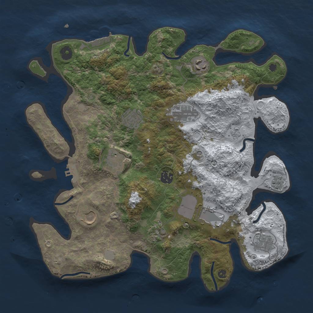Rust Map: Procedural Map, Size: 3600, Seed: 20071962, 19 Monuments