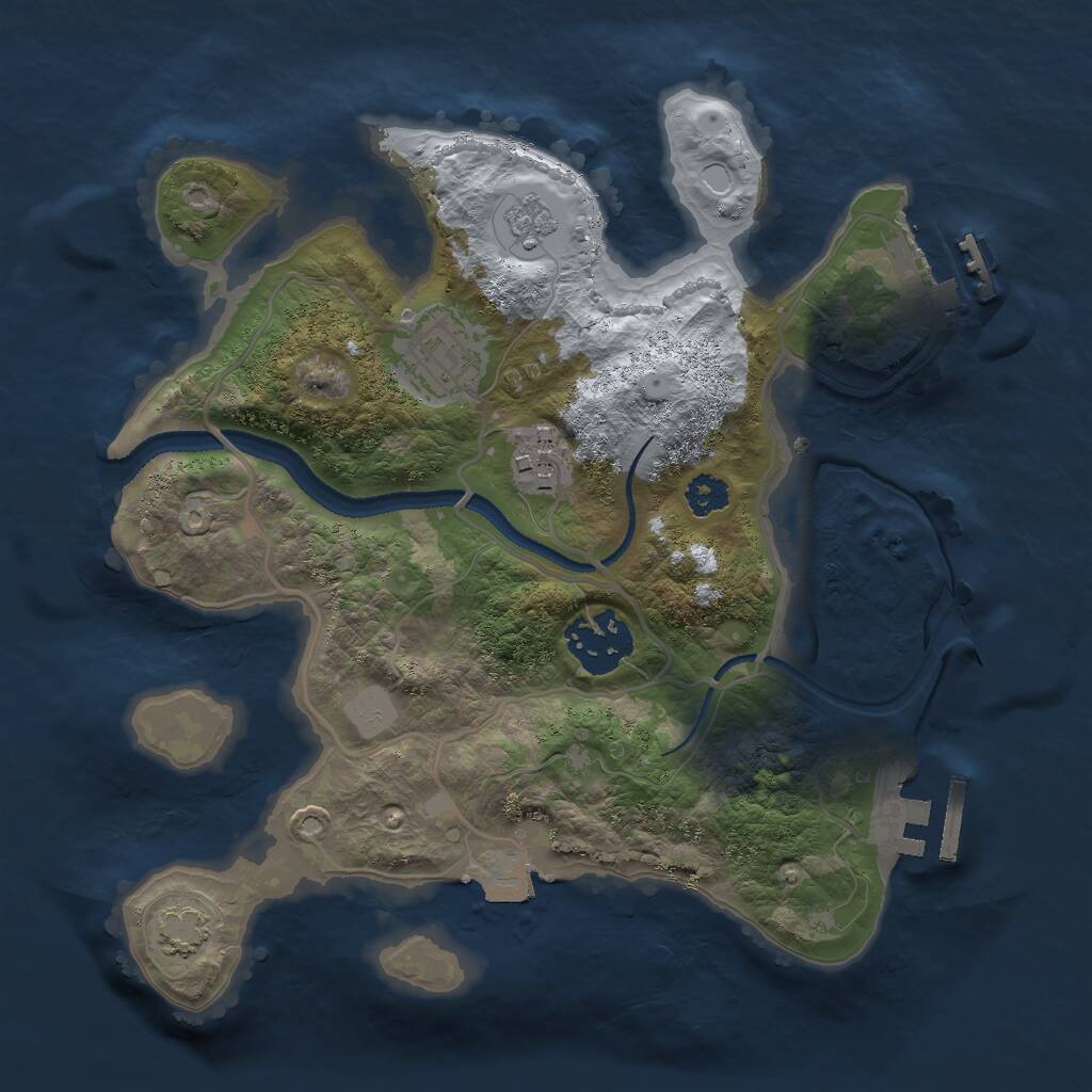 Rust Map: Procedural Map, Size: 2600, Seed: 2544, 8 Monuments