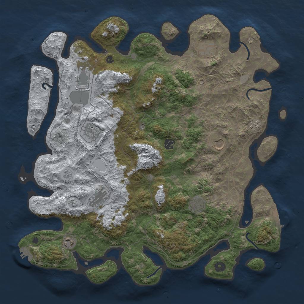 Rust Map: Procedural Map, Size: 4250, Seed: 54239508, 18 Monuments
