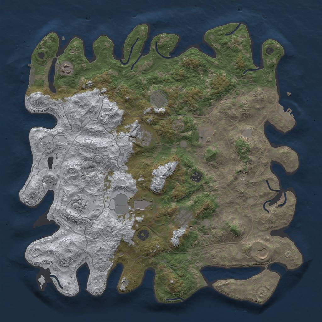 Rust Map: Procedural Map, Size: 4300, Seed: 2468, 19 Monuments