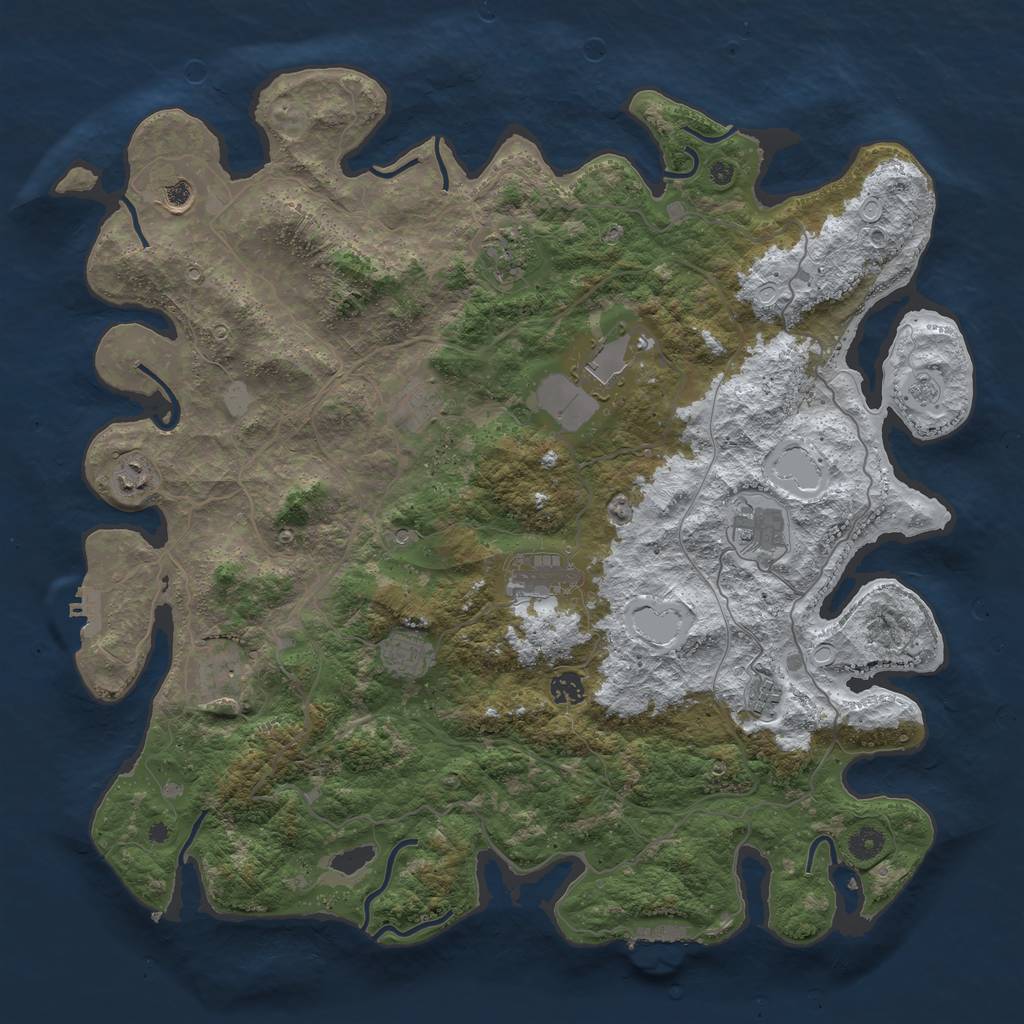 Rust Map: Procedural Map, Size: 4500, Seed: 305081, 20 Monuments