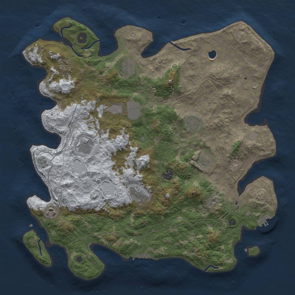Rust Map: Procedural Map, Size: 4250, Seed: 6812457, 20 Monuments