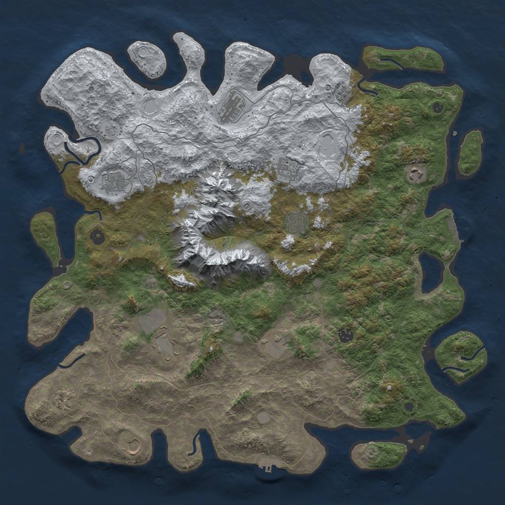 Rust Map: Procedural Map, Size: 5000, Seed: 151316165, 20 Monuments