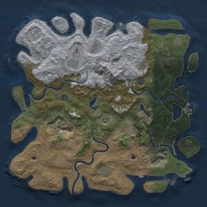 Thumbnail Rust Map: Procedural Map, Size: 5000, Seed: 151316165, 19 Monuments