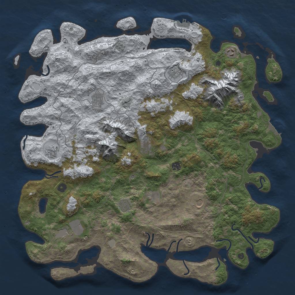 Rust Map: Procedural Map, Size: 5000, Seed: 27112016, 20 Monuments