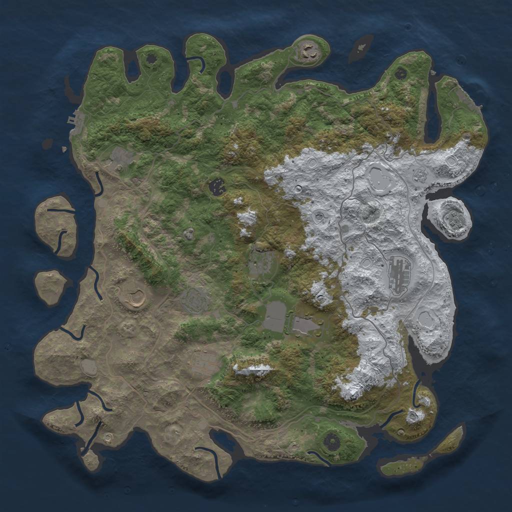 Rust Map: Procedural Map, Size: 4500, Seed: 214748364, 19 Monuments
