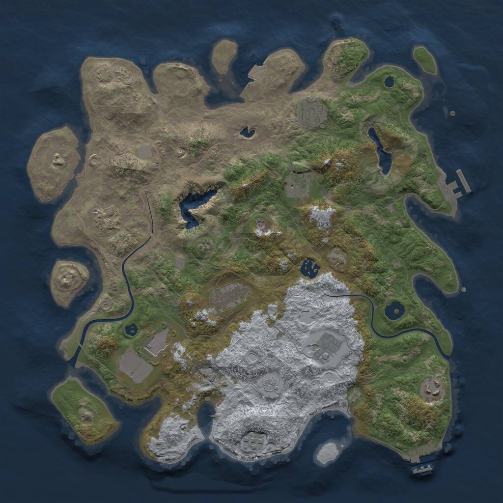 Rust Map: Procedural Map, Size: 4000, Seed: 853507528, 15 Monuments