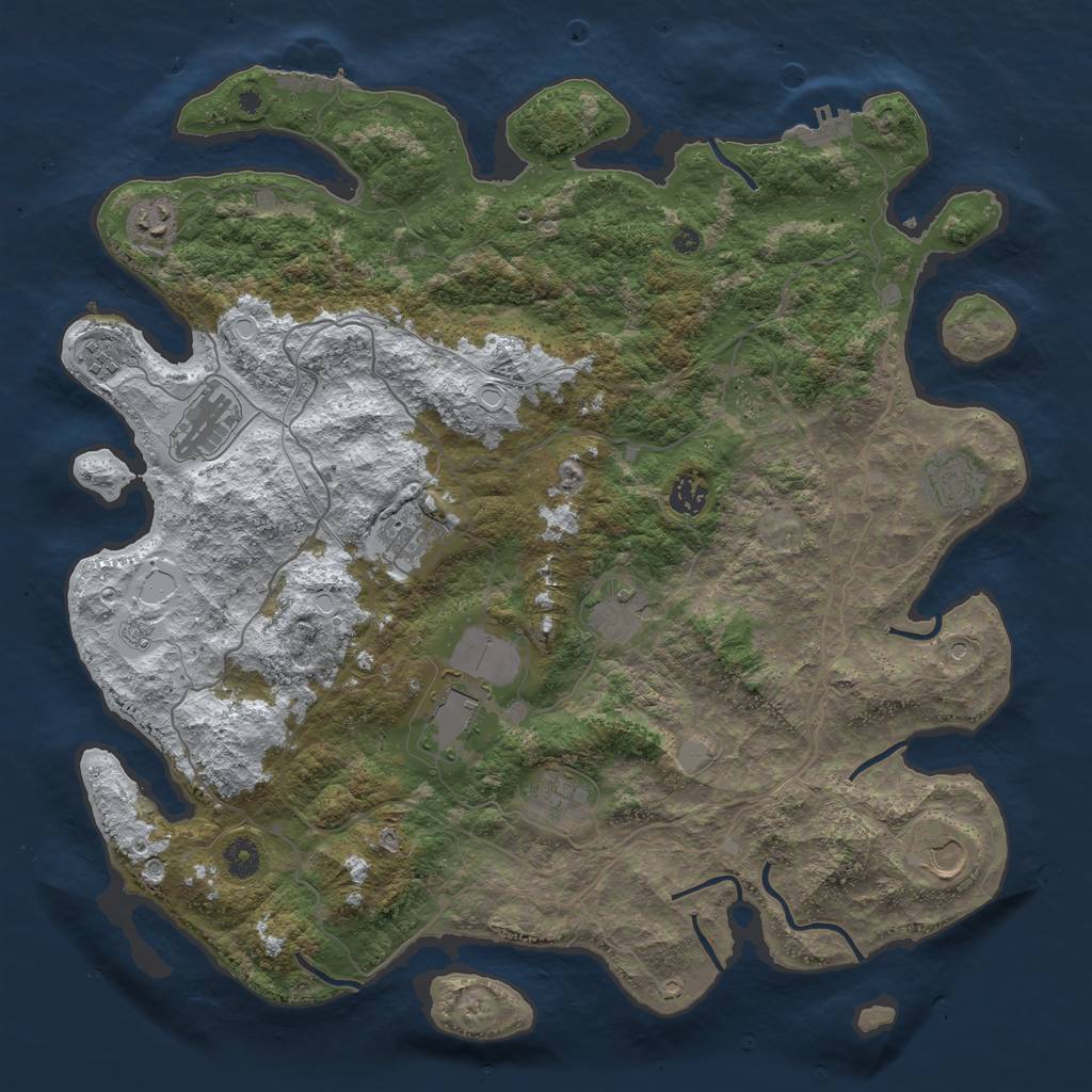 Rust Map: Procedural Map, Size: 4250, Seed: 100816564, 19 Monuments