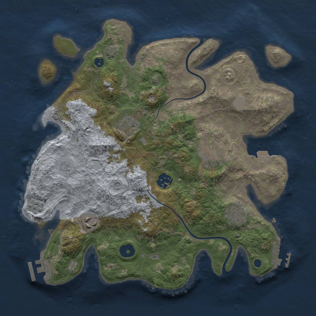 Rust Map: Procedural Map, Size: 3300, Seed: 7530, 12 Monuments