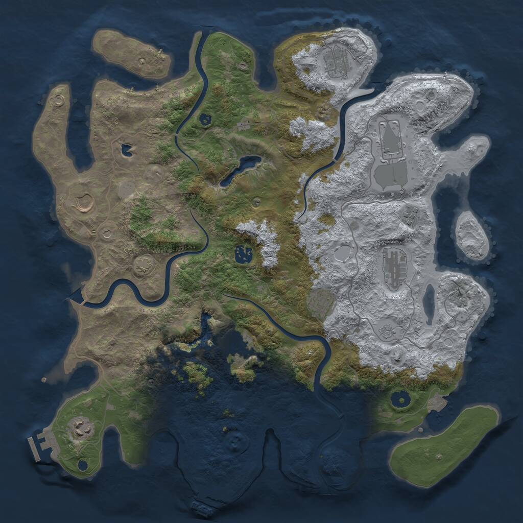 Rust Map: Procedural Map, Size: 4200, Seed: 34615795, 15 Monuments