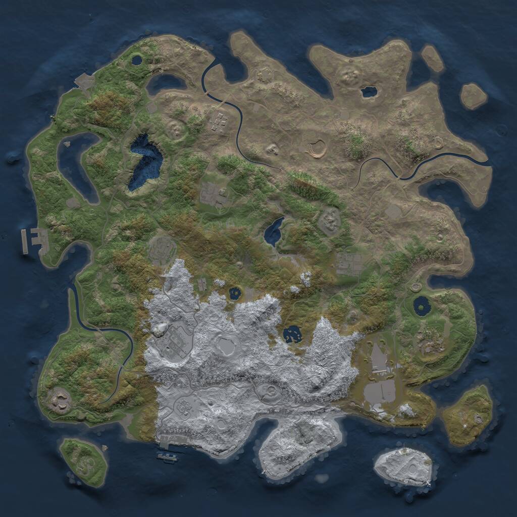 Rust Map: Procedural Map, Size: 4200, Seed: 860, 16 Monuments