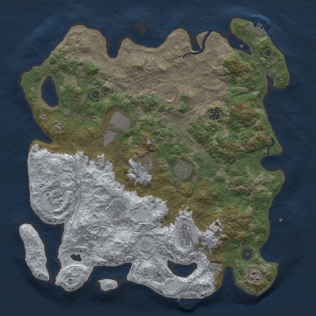 Rust Map: Procedural Map, Size: 4250, Seed: 1291841813, 19 Monuments