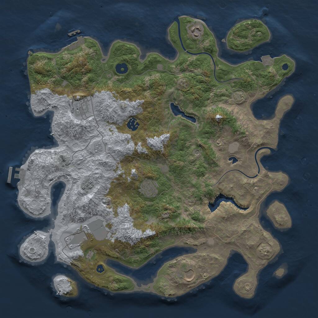 Rust Map: Procedural Map, Size: 4000, Seed: 419026212, 13 Monuments