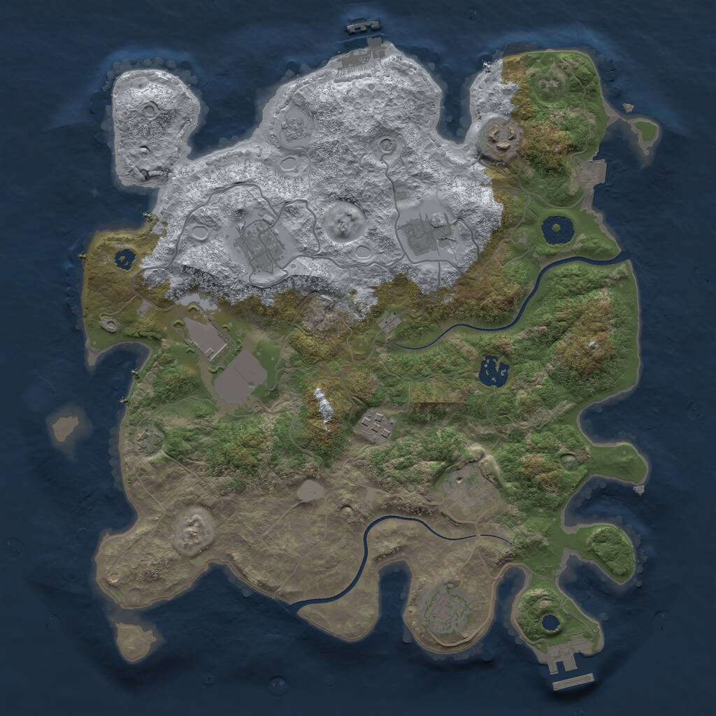 Rust Map: Procedural Map, Size: 3500, Seed: 1782879275, 14 Monuments