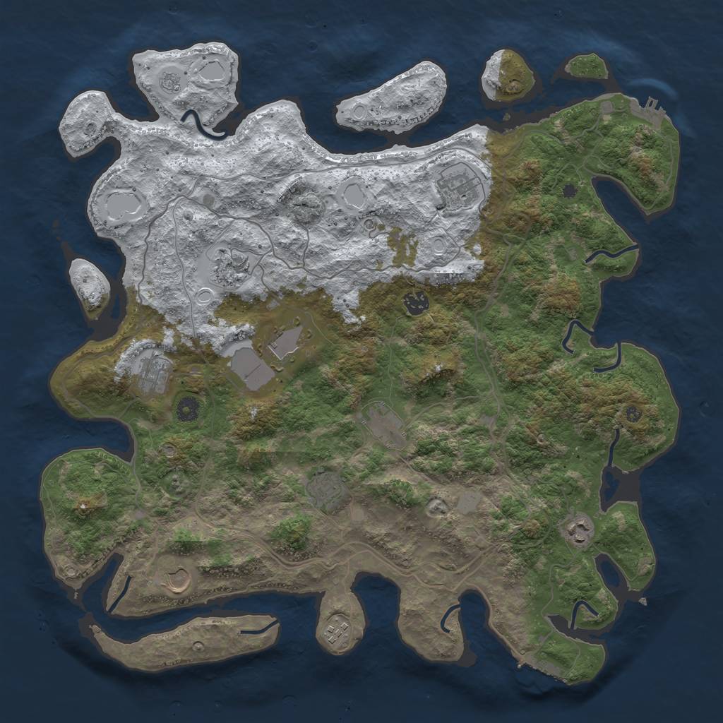 Rust Map: Procedural Map, Size: 4400, Seed: 48, 19 Monuments
