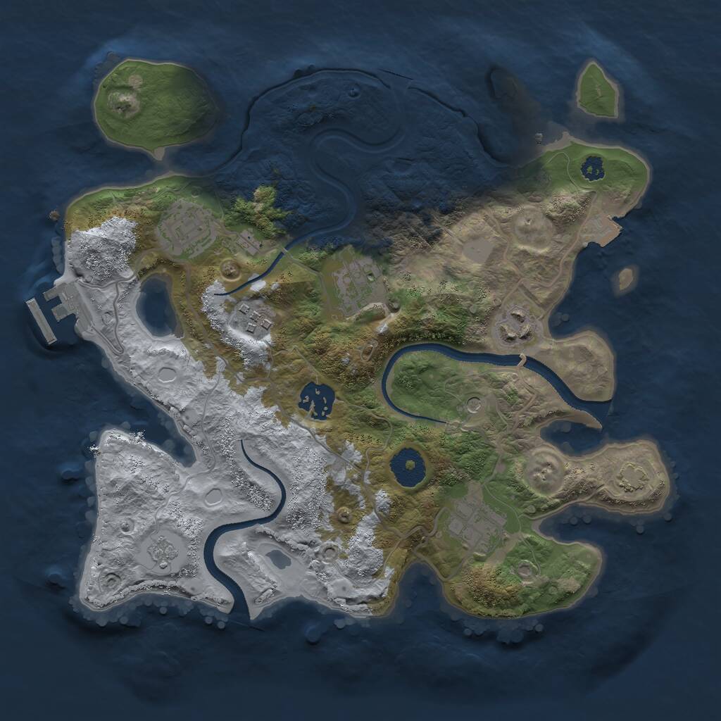 Rust Map: Procedural Map, Size: 3000, Seed: 398492601, 11 Monuments