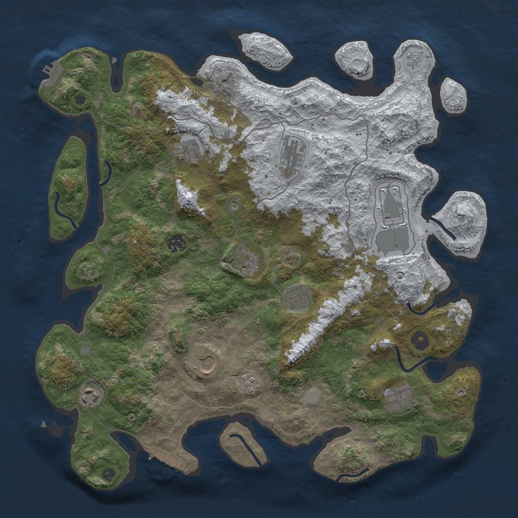 Rust Map: Procedural Map, Size: 4200, Seed: 912, 19 Monuments