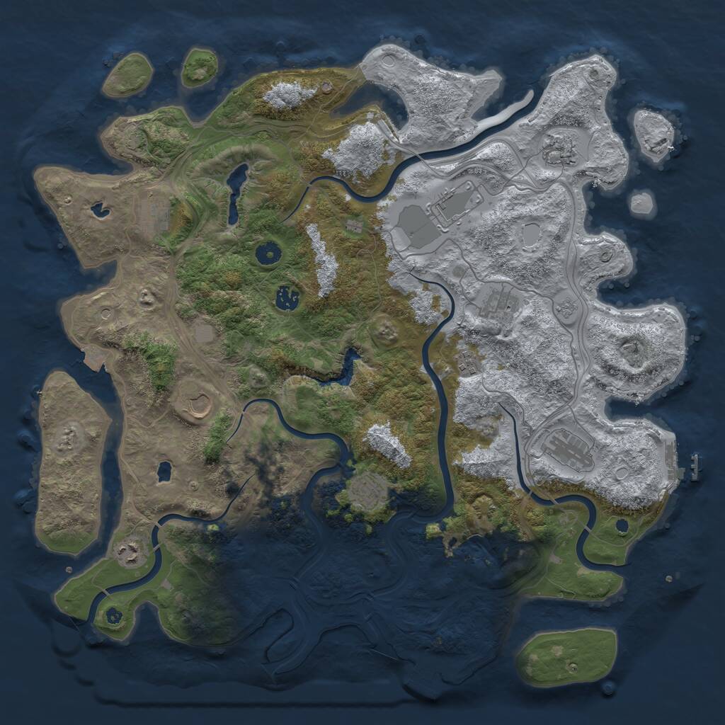 Rust Map: Procedural Map, Size: 4500, Seed: 767741810, 16 Monuments