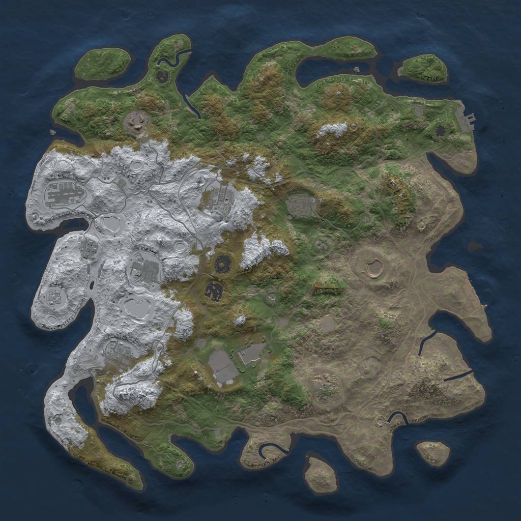 Rust Map: Procedural Map, Size: 4300, Seed: 254253468, 20 Monuments