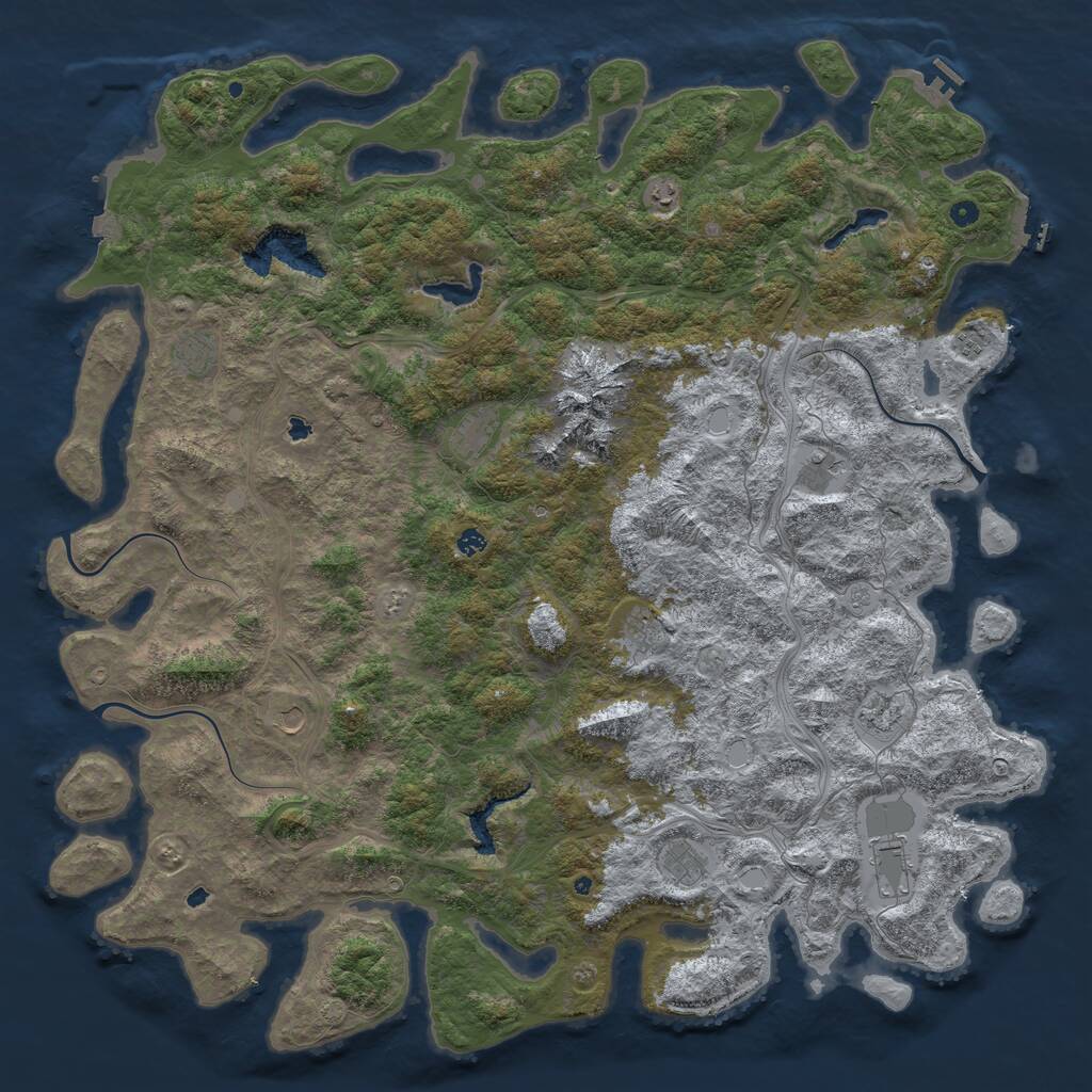 Rust Map: Procedural Map, Size: 6000, Seed: 1316, 17 Monuments