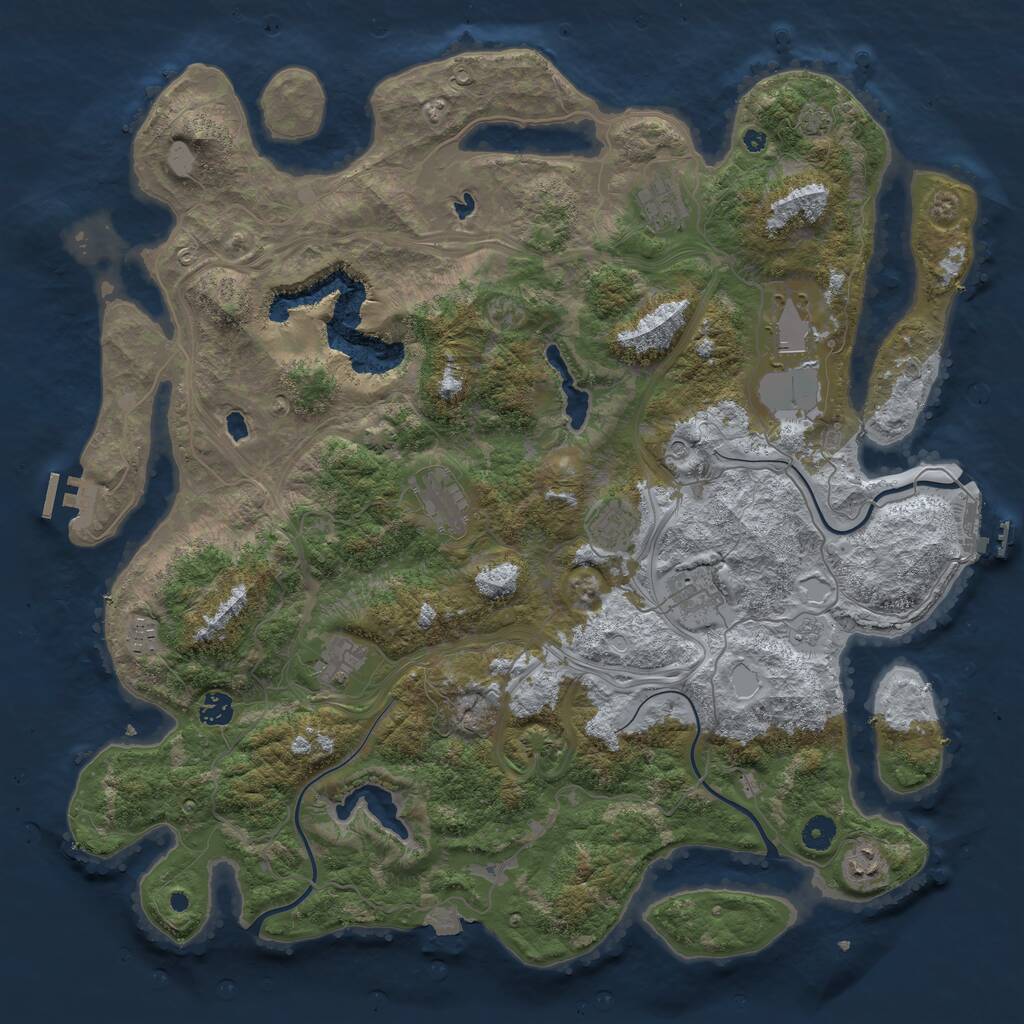 Rust Map: Procedural Map, Size: 4500, Seed: 1556291, 15 Monuments