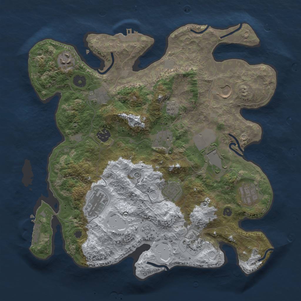 Rust Map: Procedural Map, Size: 3500, Seed: 1632895002, 20 Monuments