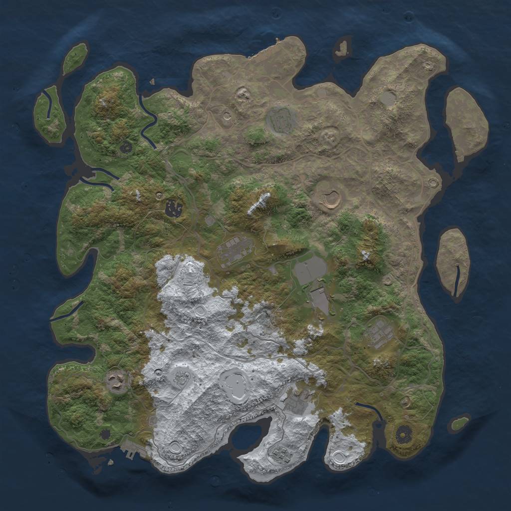 Rust Map: Procedural Map, Size: 4250, Seed: 73, 18 Monuments