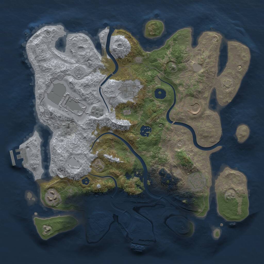 Rust Map: Procedural Map, Size: 3500, Seed: 2625783, 13 Monuments