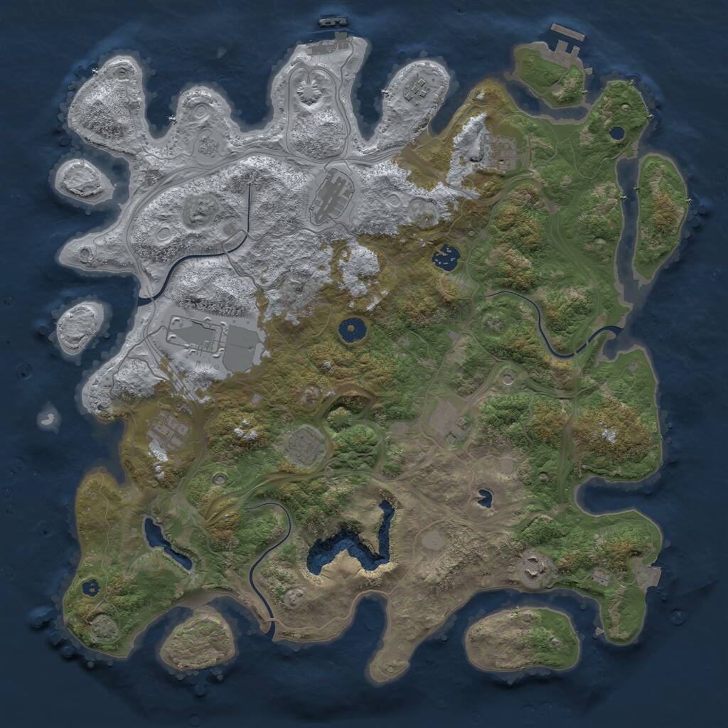 Rust Map: Procedural Map, Size: 4250, Seed: 29605, 15 Monuments
