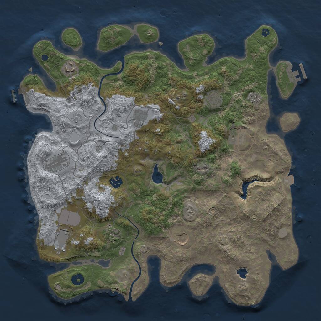 Rust Map: Procedural Map, Size: 4000, Seed: 1644751575, 16 Monuments