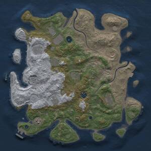 Thumbnail Rust Map: Procedural Map, Size: 3850, Seed: 994201677, 16 Monuments