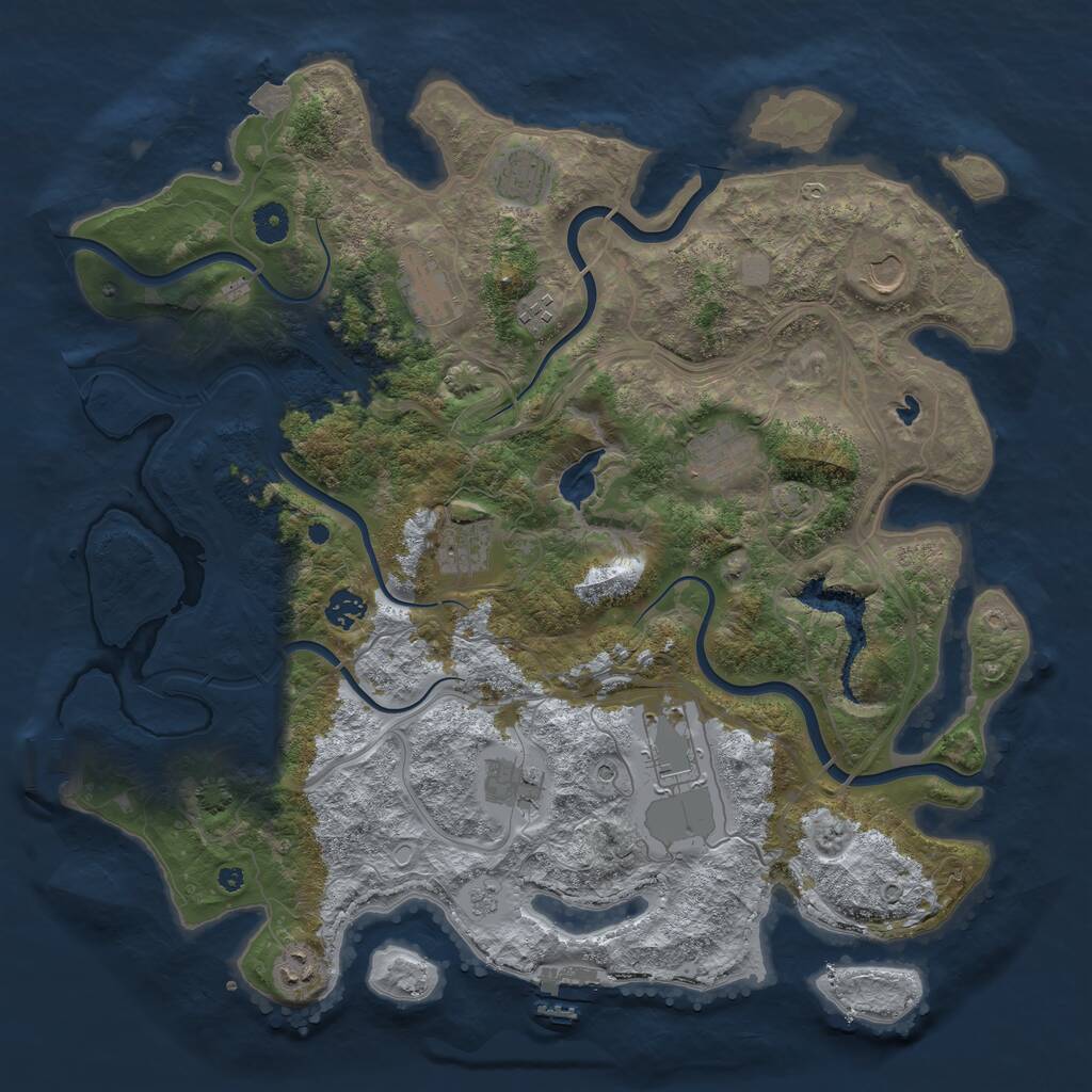 Rust Map: Procedural Map, Size: 4250, Seed: 54812423, 16 Monuments