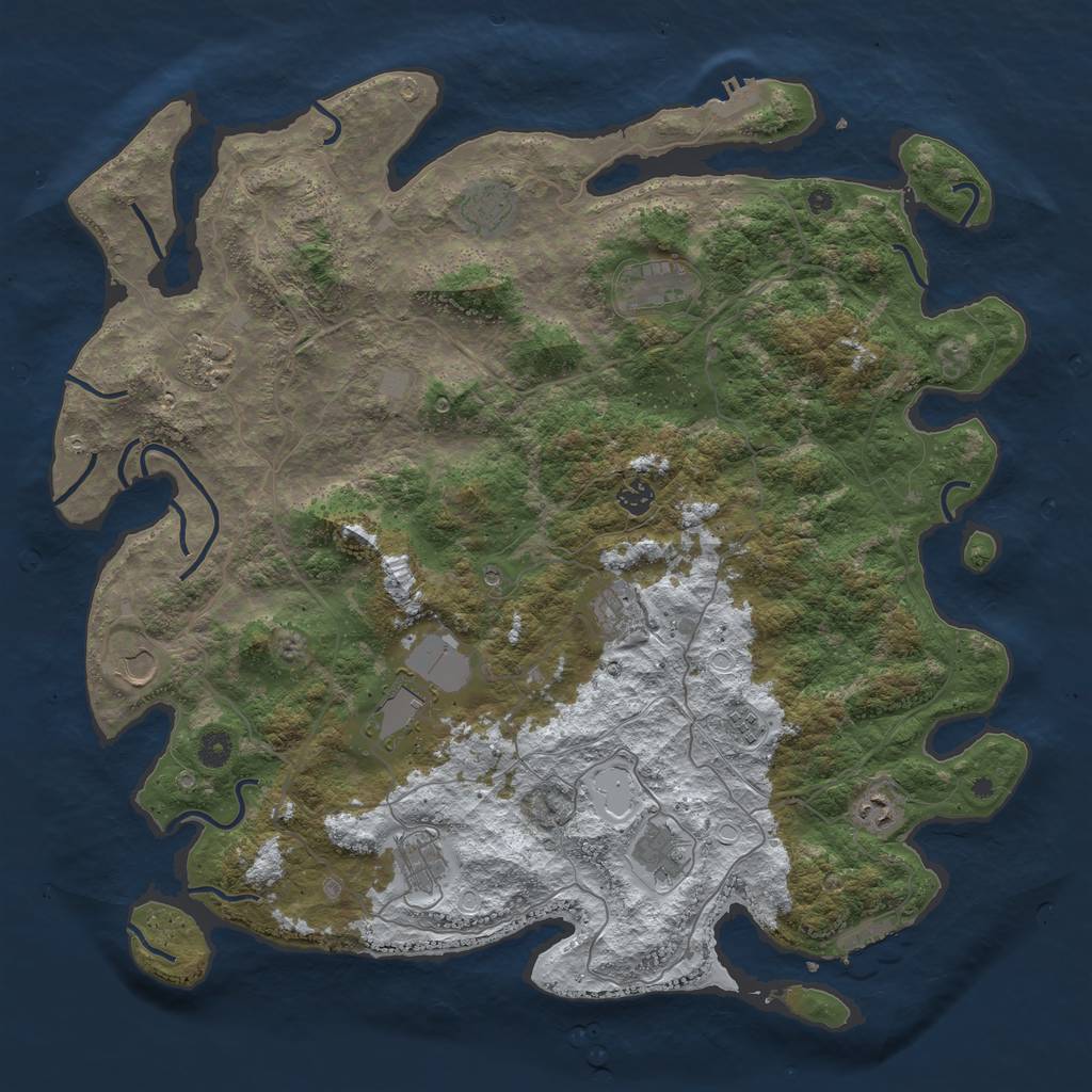 Rust Map: Procedural Map, Size: 4600, Seed: 14927, 19 Monuments