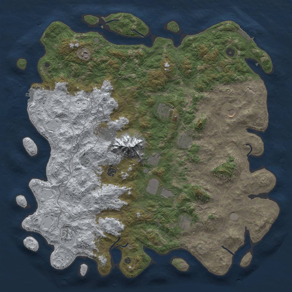 Rust Map: Procedural Map, Size: 5000, Seed: 84448, 20 Monuments