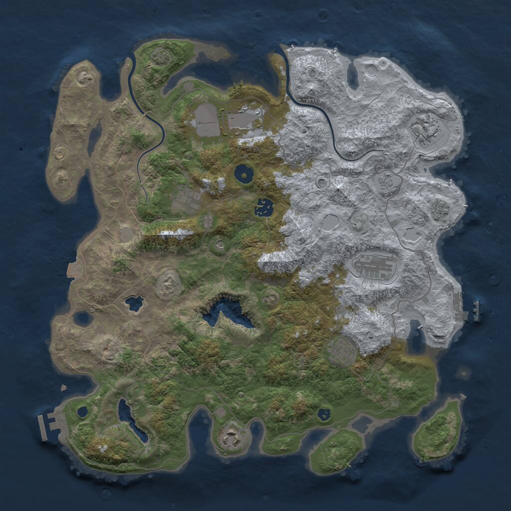 Rust Map: Procedural Map, Size: 4000, Seed: 1996, 14 Monuments