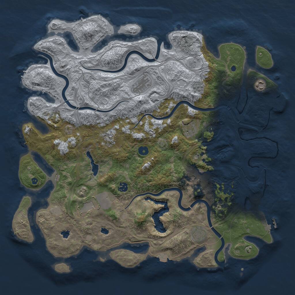 Rust Map: Procedural Map, Size: 4500, Seed: 675909797, 15 Monuments