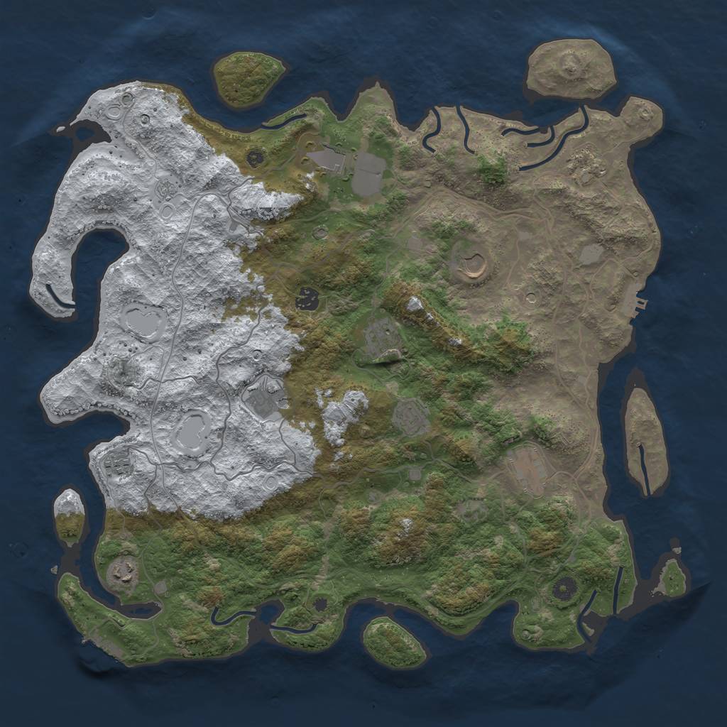 Rust Map: Procedural Map, Size: 4500, Seed: 455661427, 19 Monuments