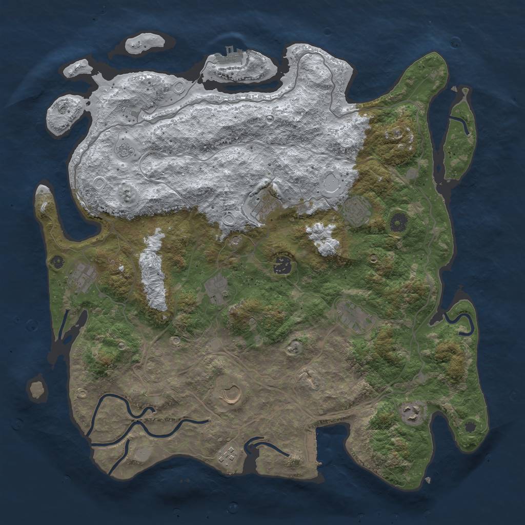 Rust Map: Procedural Map, Size: 4250, Seed: 348864287, 18 Monuments