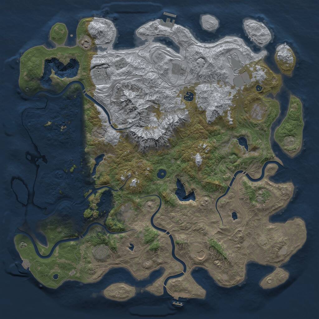 Rust Map: Procedural Map, Size: 5000, Seed: 7787, 17 Monuments