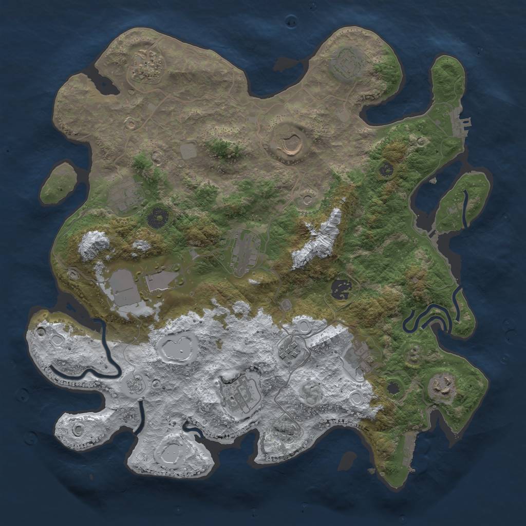 Rust Map: Procedural Map, Size: 3750, Seed: 18642, 20 Monuments