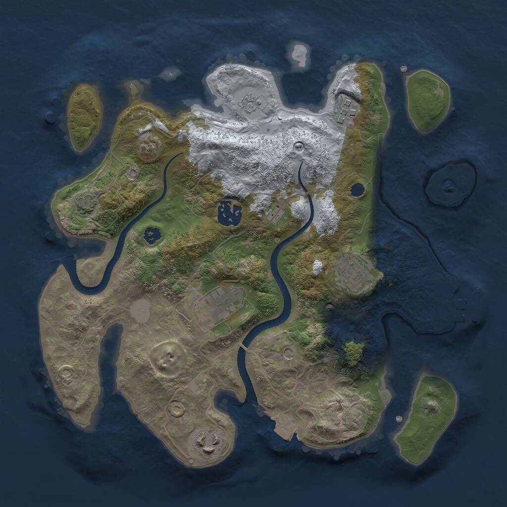 Rust Map: Procedural Map, Size: 3000, Seed: 1150600886, 10 Monuments