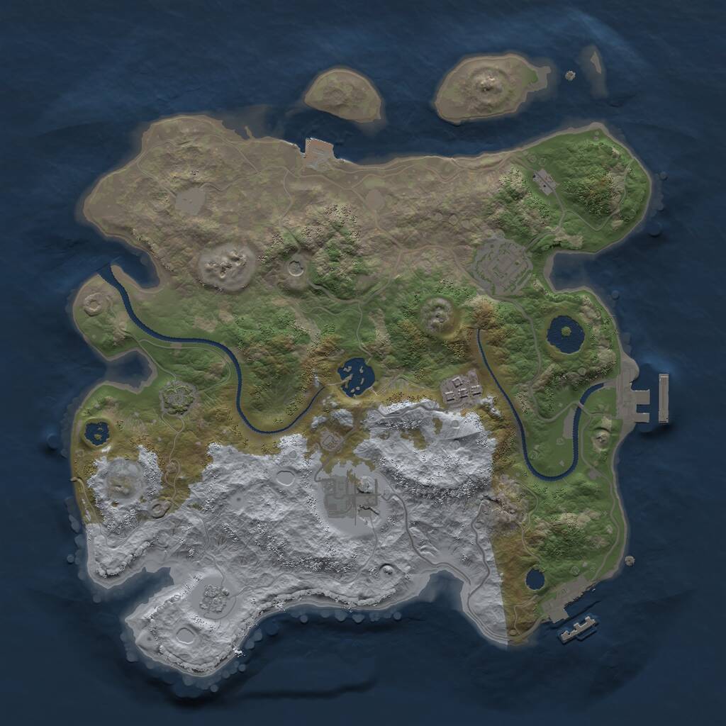 Rust Map: Procedural Map, Size: 3000, Seed: 22072022, 10 Monuments