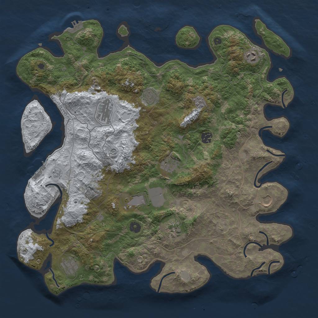 Rust Map: Procedural Map, Size: 4250, Seed: 559438, 19 Monuments