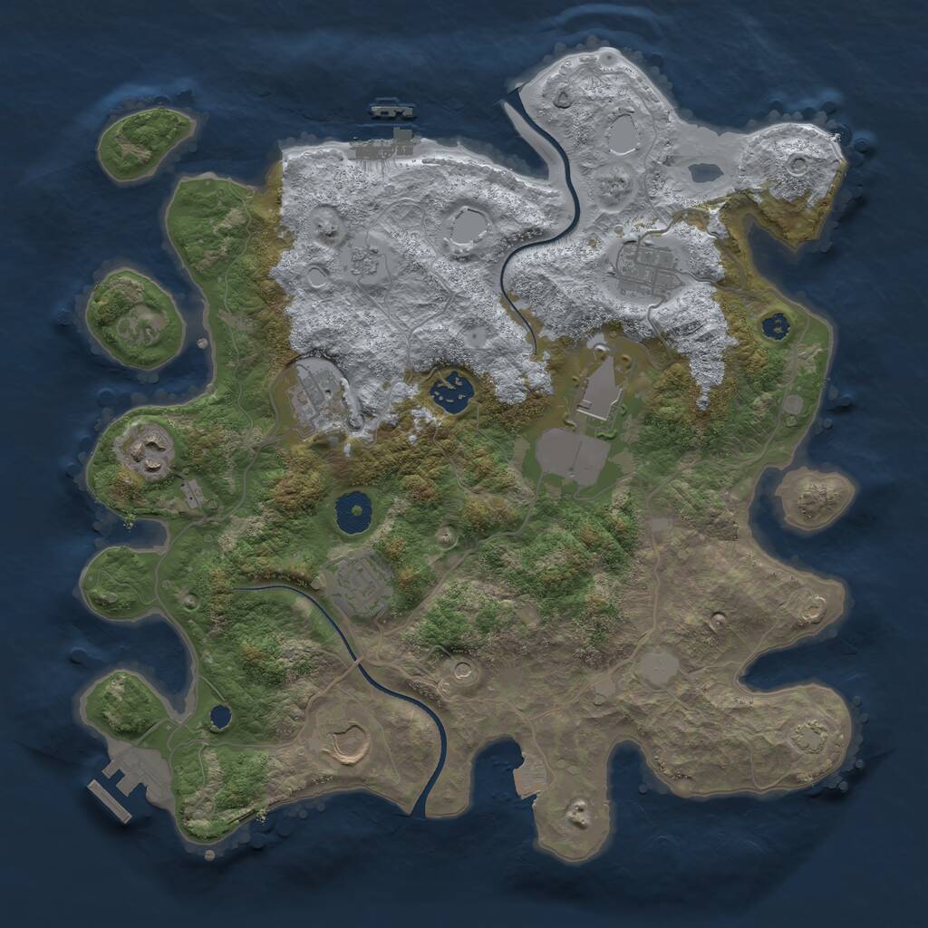 Rust Map: Procedural Map, Size: 3500, Seed: 1467252720, 13 Monuments