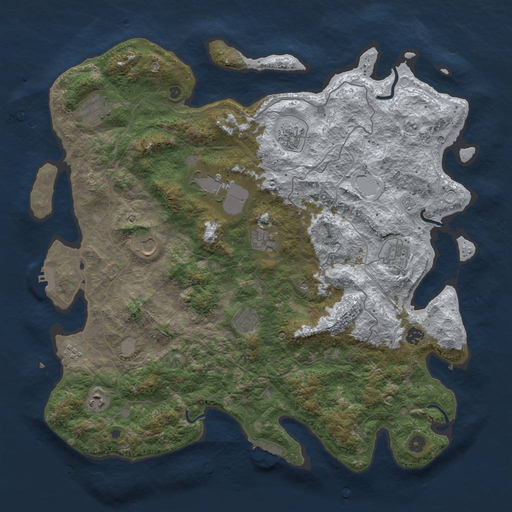 Rust Map: Procedural Map, Size: 4500, Seed: 375211325, 19 Monuments