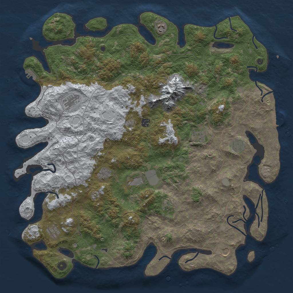 Rust Map: Procedural Map, Size: 5000, Seed: 4735473, 20 Monuments