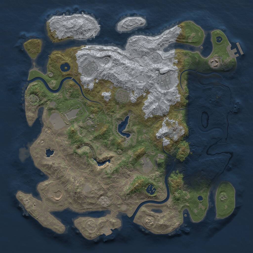 Rust Map: Procedural Map, Size: 4000, Seed: 325822043, 16 Monuments